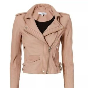 IRO (intermix) Women's Hana Leather Moto Jacket -blush pink- size 38